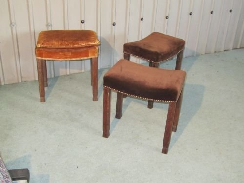 3 art deco limed oak coronation stools