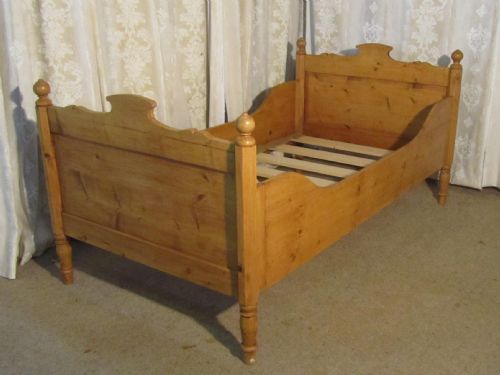 french single pine sleigh bed lit bateau