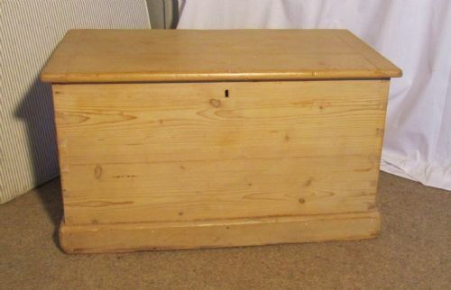 a large victorian pine blanket box or coffee table