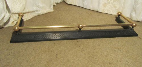 large victorian brass and iron fender