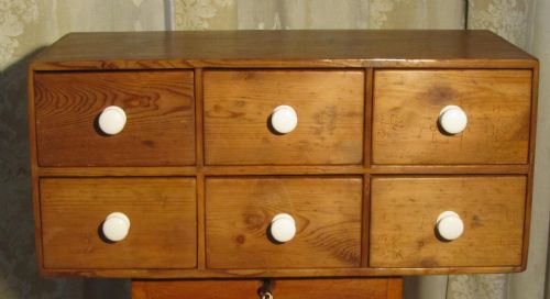 small victorian pine storage chest 6 spice drawers