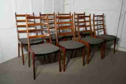 set of 8 danish mid century modern rosewood dining chairs by kai kristiansen