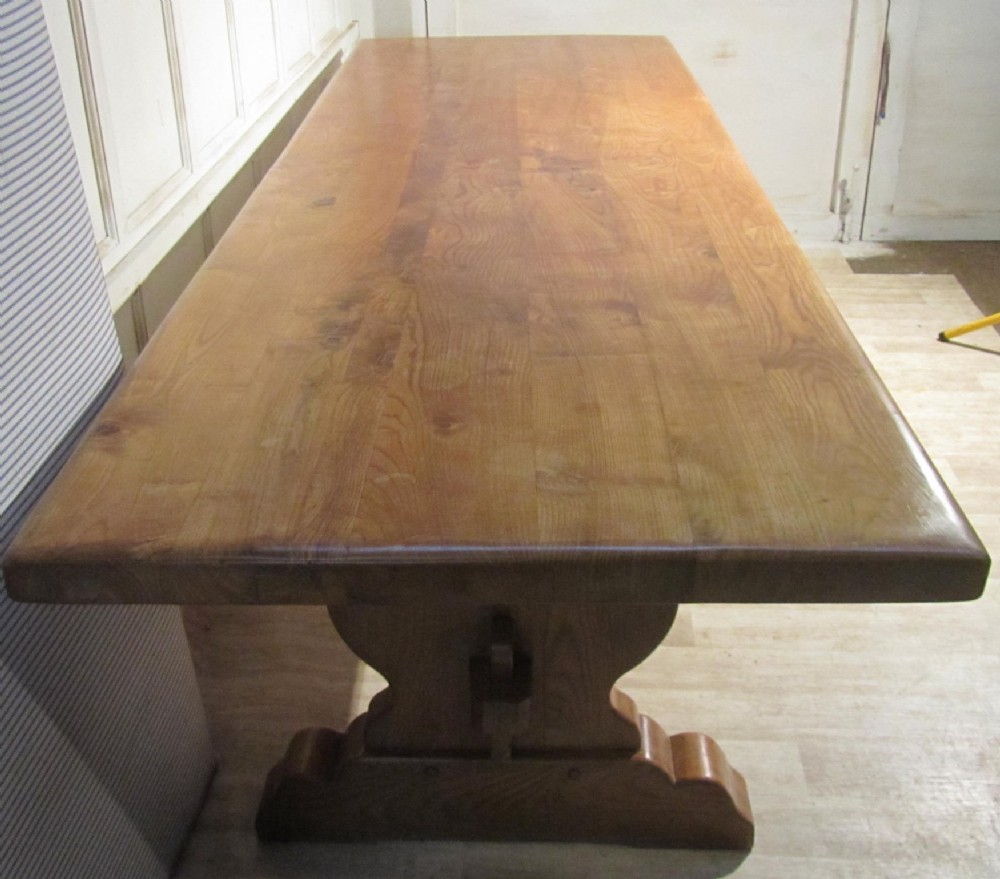 a large french elm refectory table table monastre
