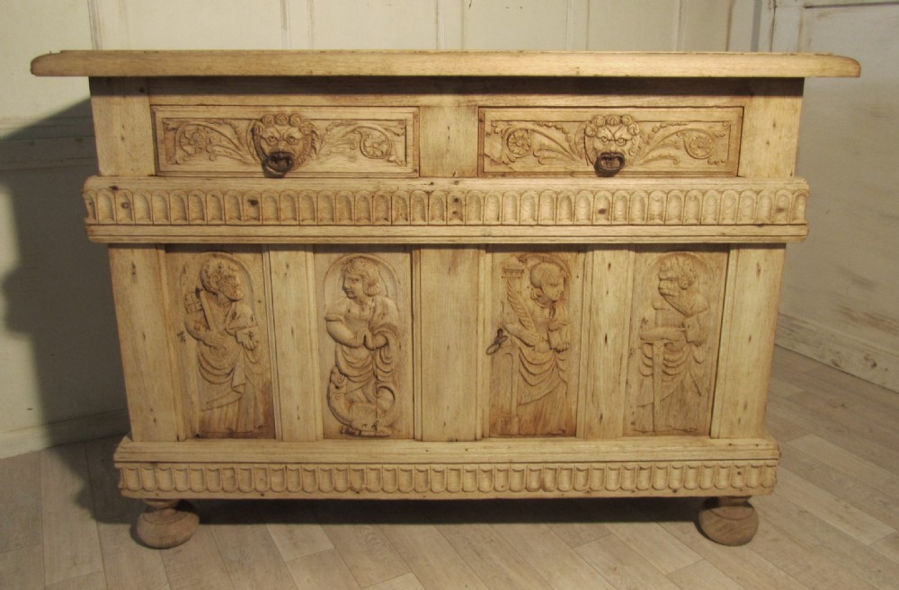 french bleached oak sideboard or sacristy cupboard