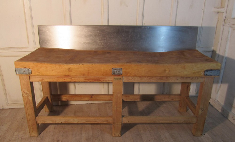 vintage butchers chopping block on stand rushbrooke