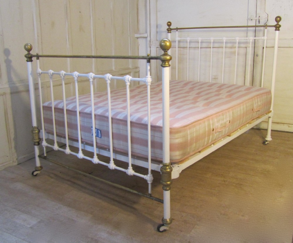 a superb quality heavy victorian brass and iron double bed