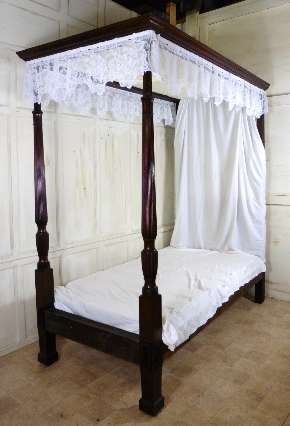 charming victorian single mahogany four poster bed