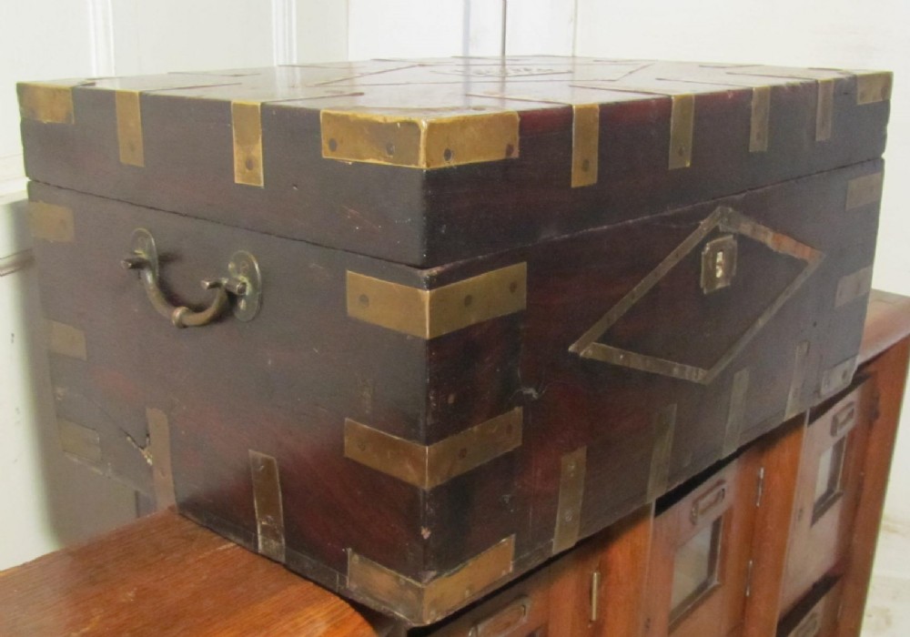 large georgian brass bound gentlemans travelling box