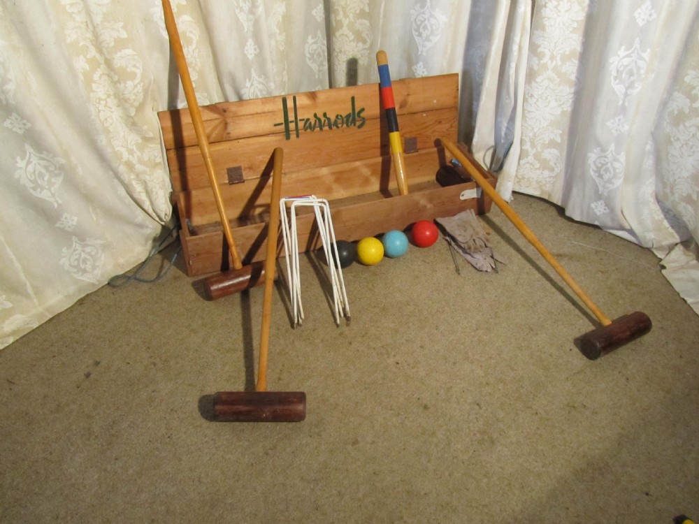 croquet set by harrods in pine box