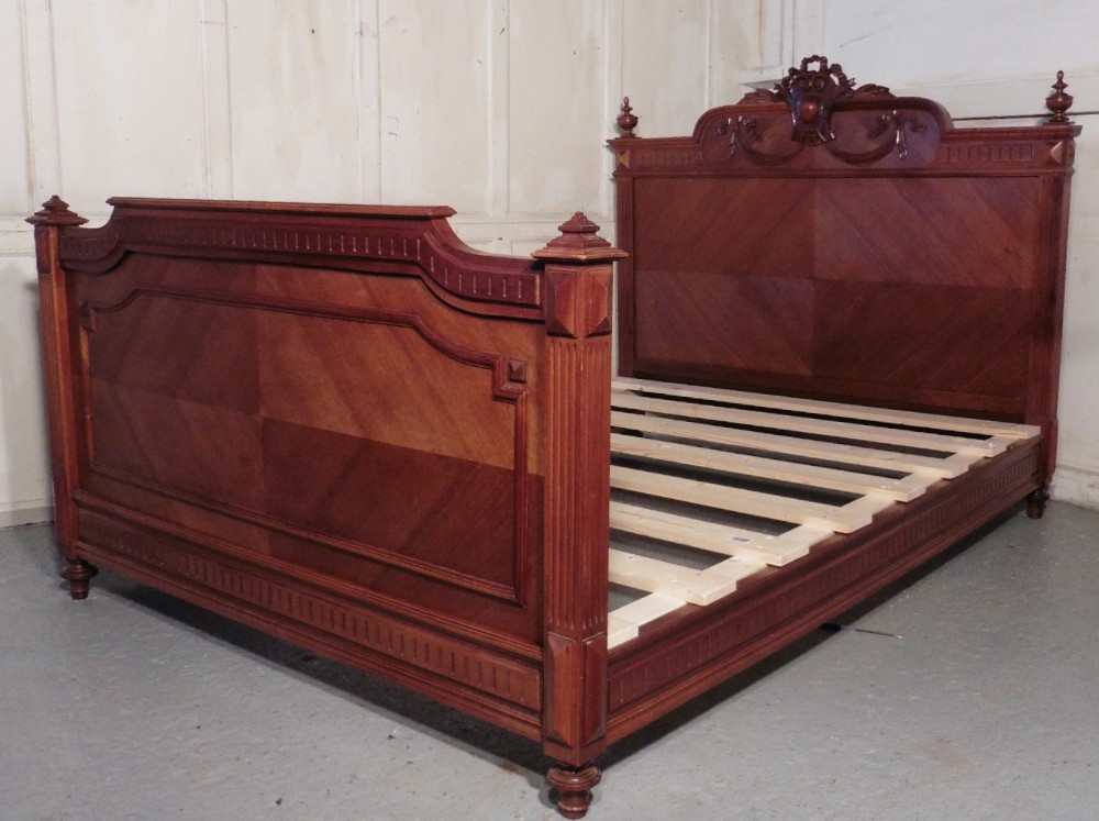 french carved walnut double bed