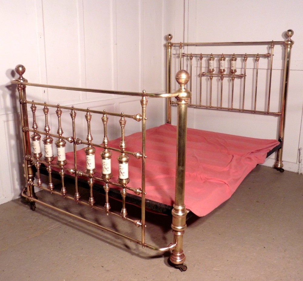 striking victorian brass double bed