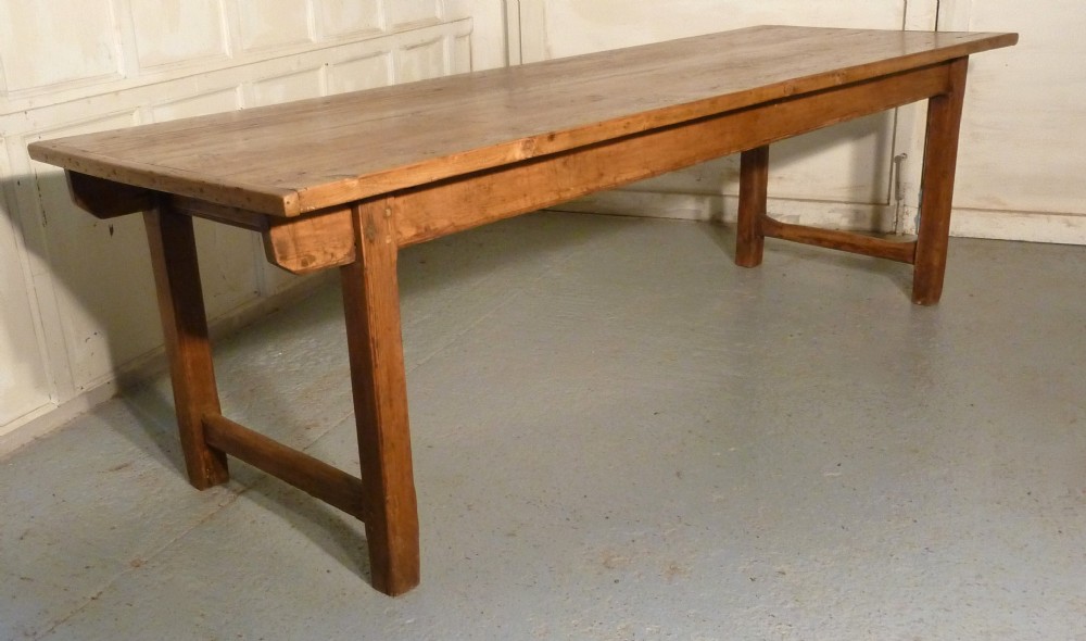 a large french rustic pine table