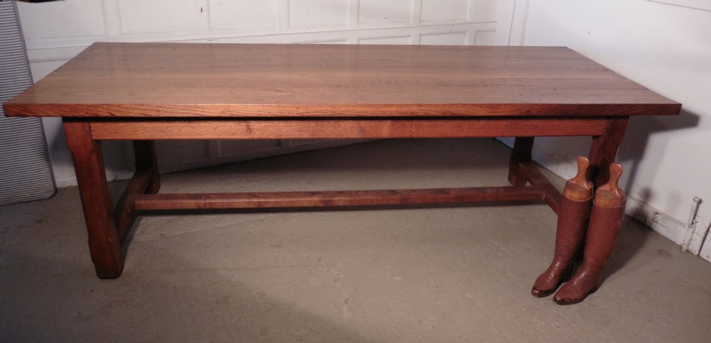 a long french farmhouse golden oak dining table from brittany