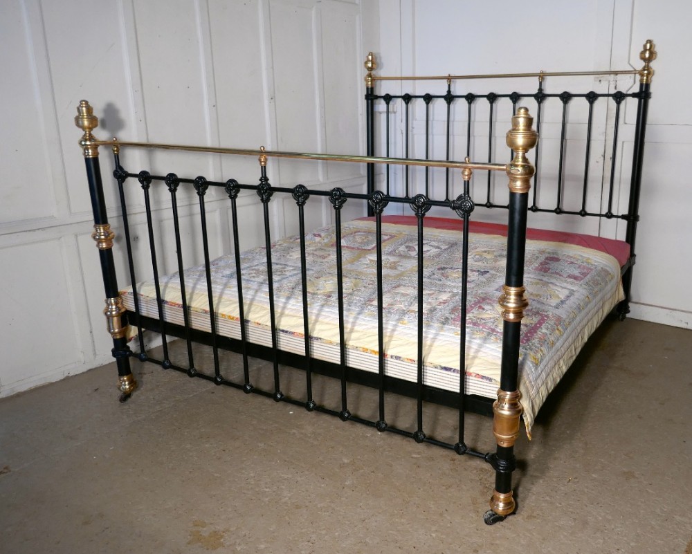 extra large victorian brass and iron king size double bed