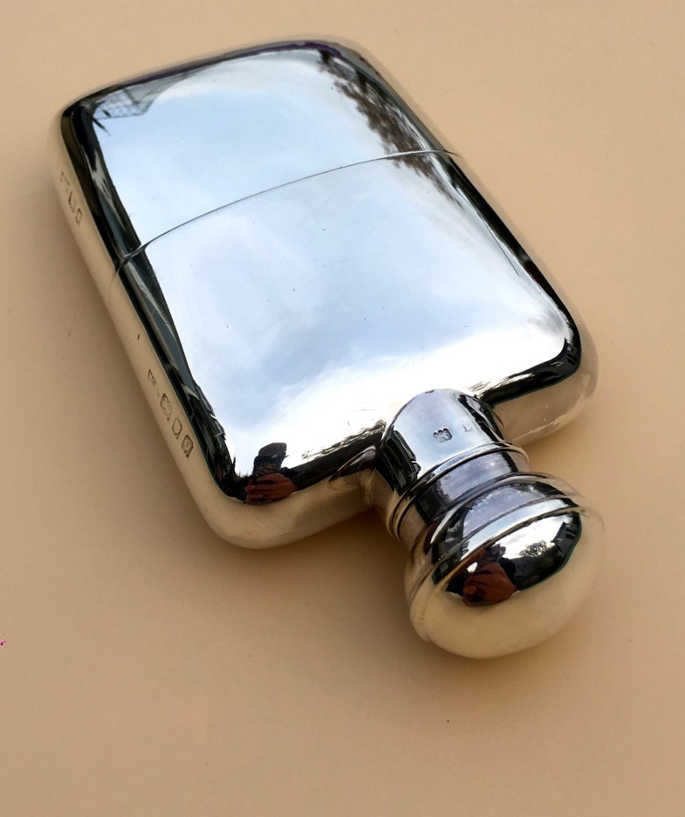 a solid silver hall marked hip flask and cup by mappin webb 1929