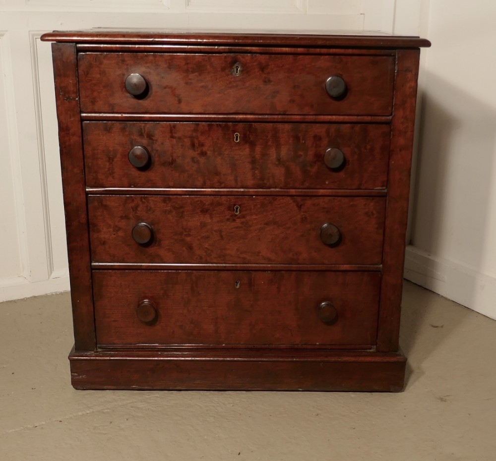 small victorian flame mahogany chest of drawers batchelors chest