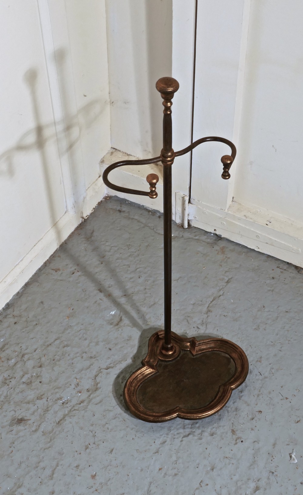 art nouveau cast iron and gilt walking stick stand or umbrella stand