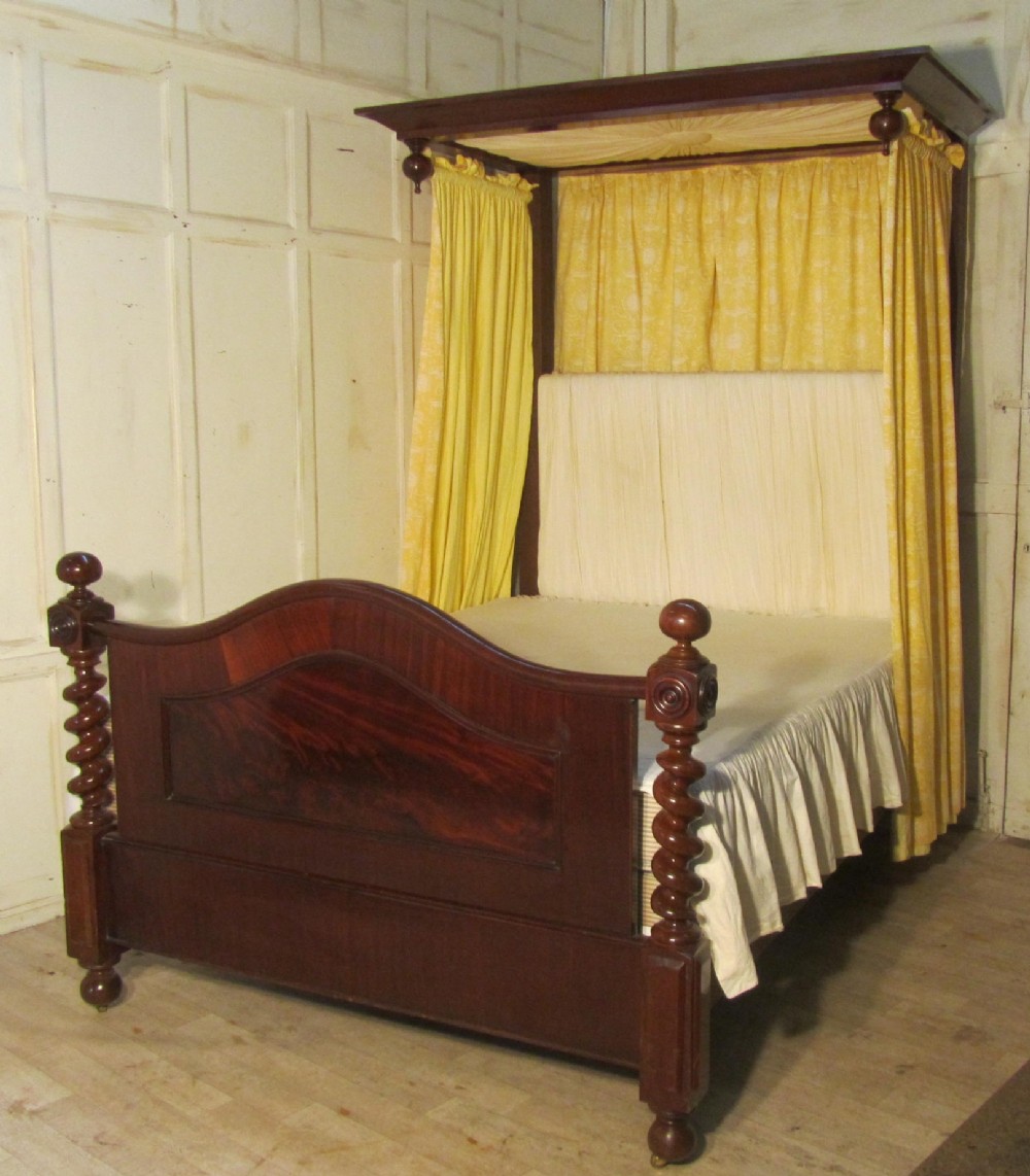victorian mahogany 5ft half tester bed