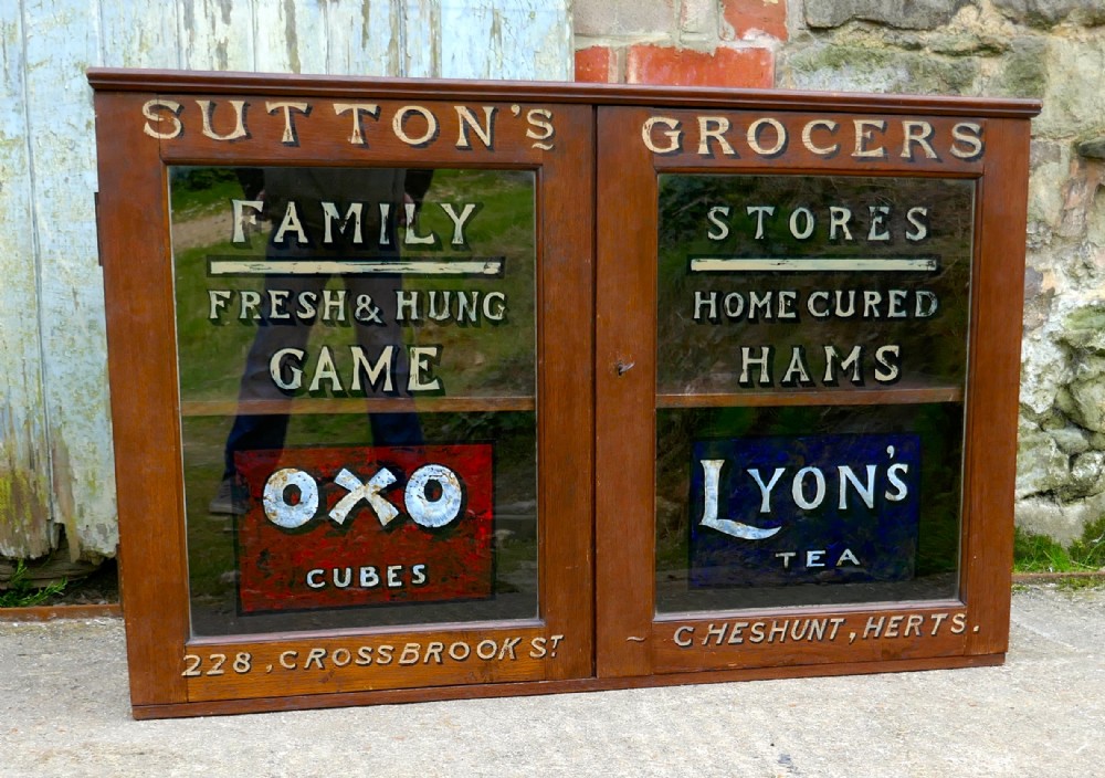 victorian sign painted grocers cupboard farm shop country store