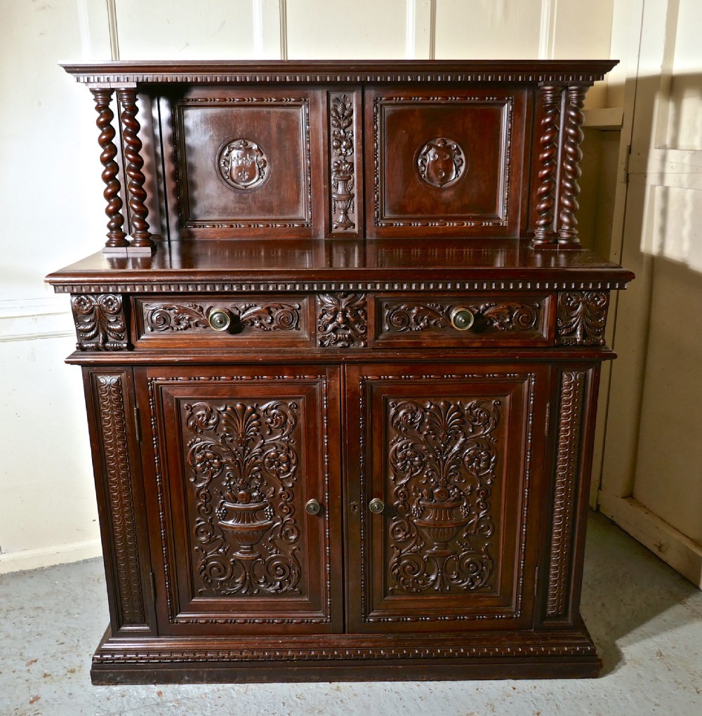 green man gothic carved dresser by edwards and roberts