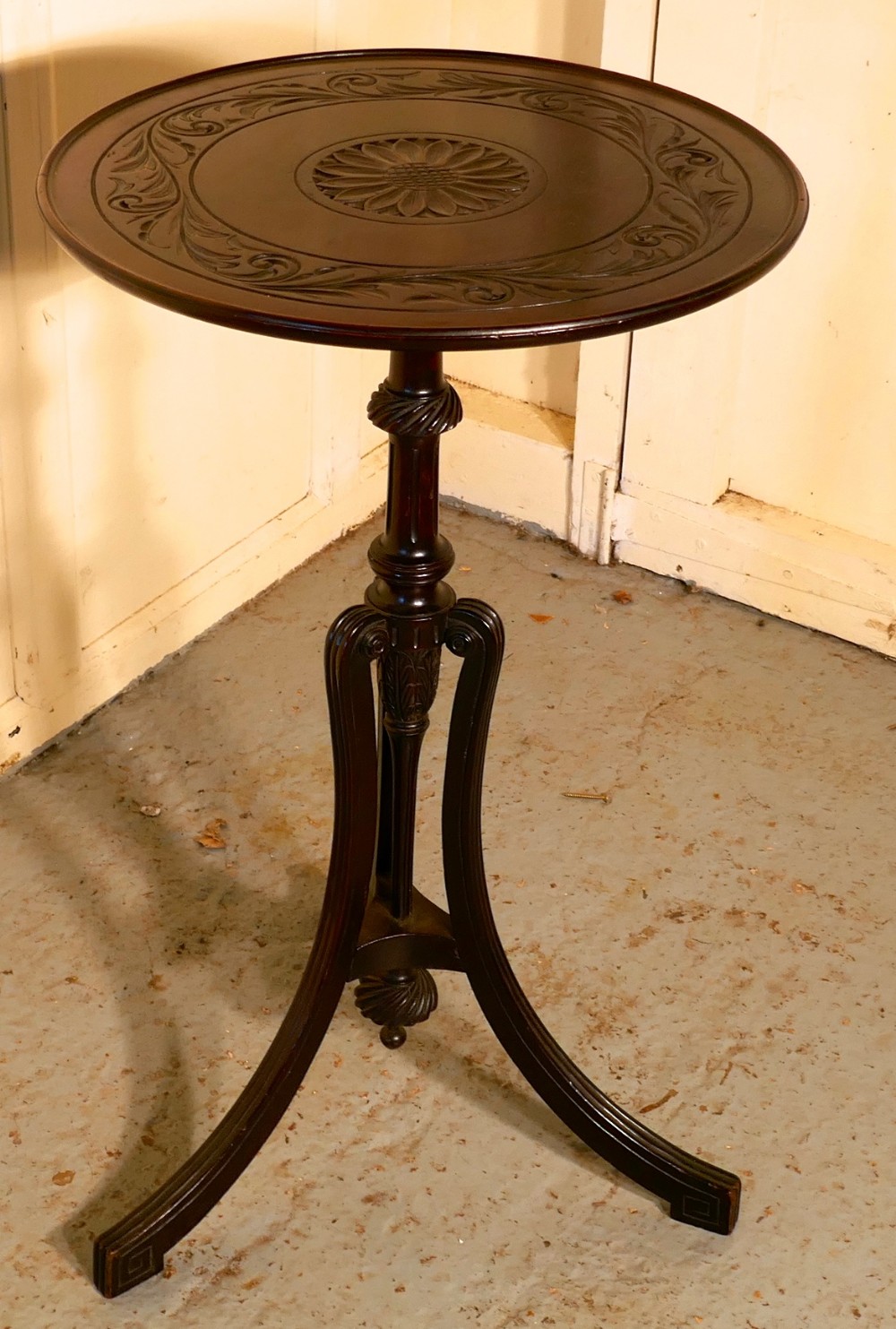 carved art nouveau mahogany wine table by bulstrode of cambridge