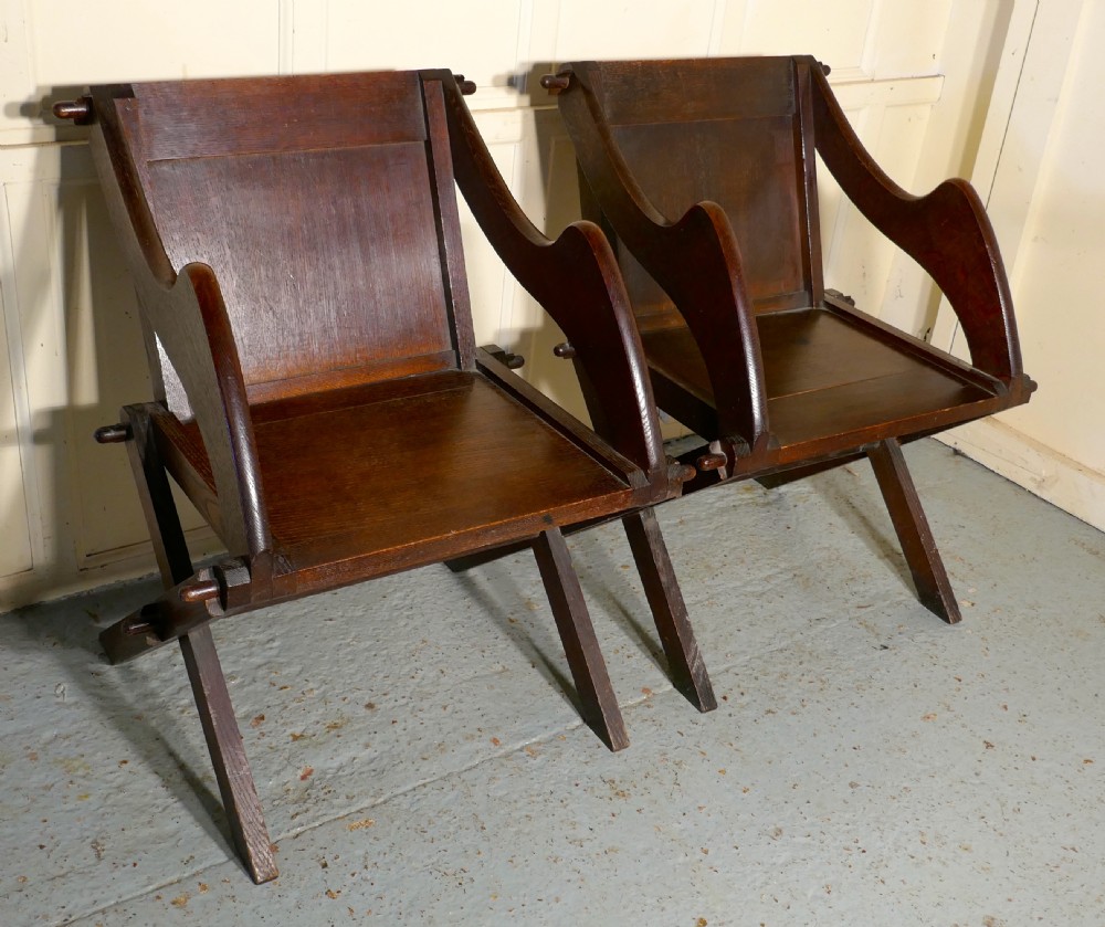 a pair of 19th century glastonbury chairs in oak