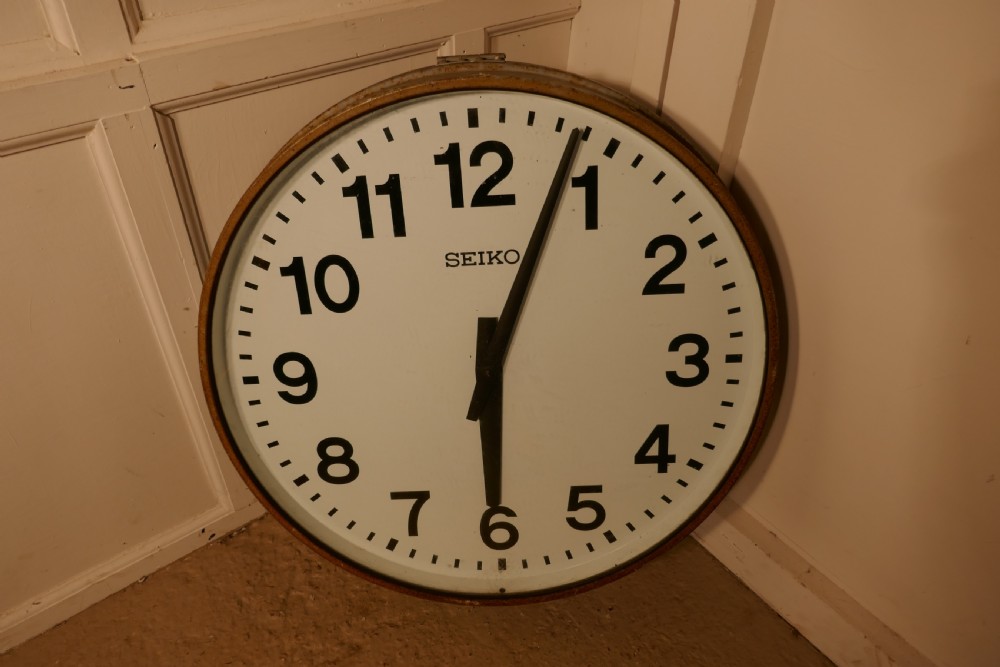a very large seiko industrial wall clock slave clock
