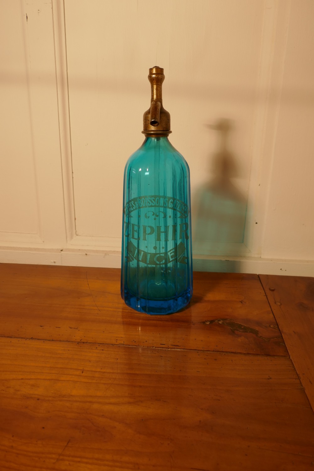 antique french soda syphon blue glass from zephir niece