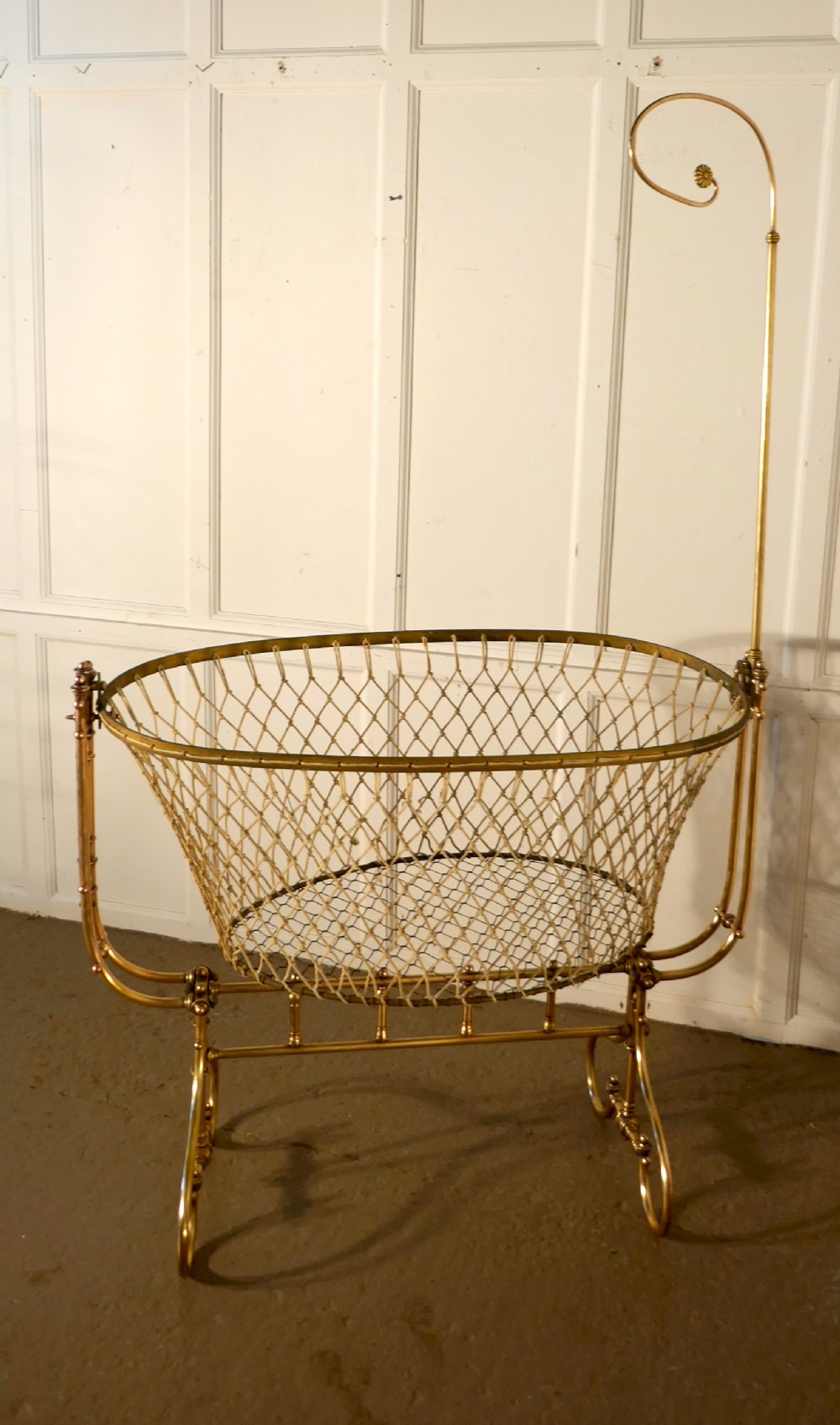 a rare 19th century french brass swinging rocking crib