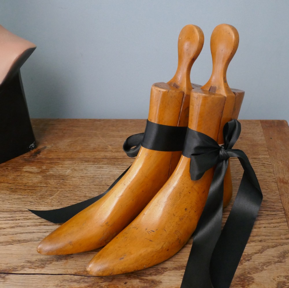 attractive 19th century french ladies ankle boot wooden stretchers