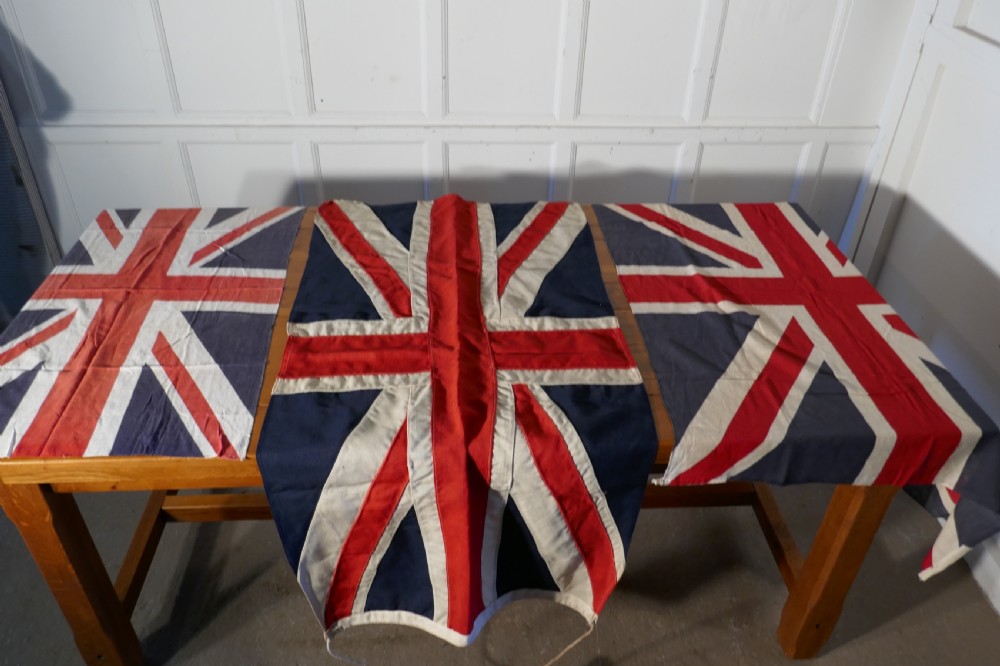 collection of 3 old union jacks