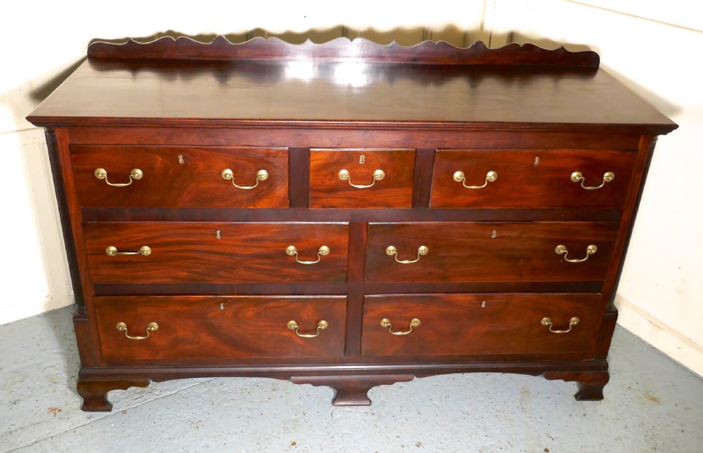 large 18th century mahogany lancashire chest of drawers george iii dresser