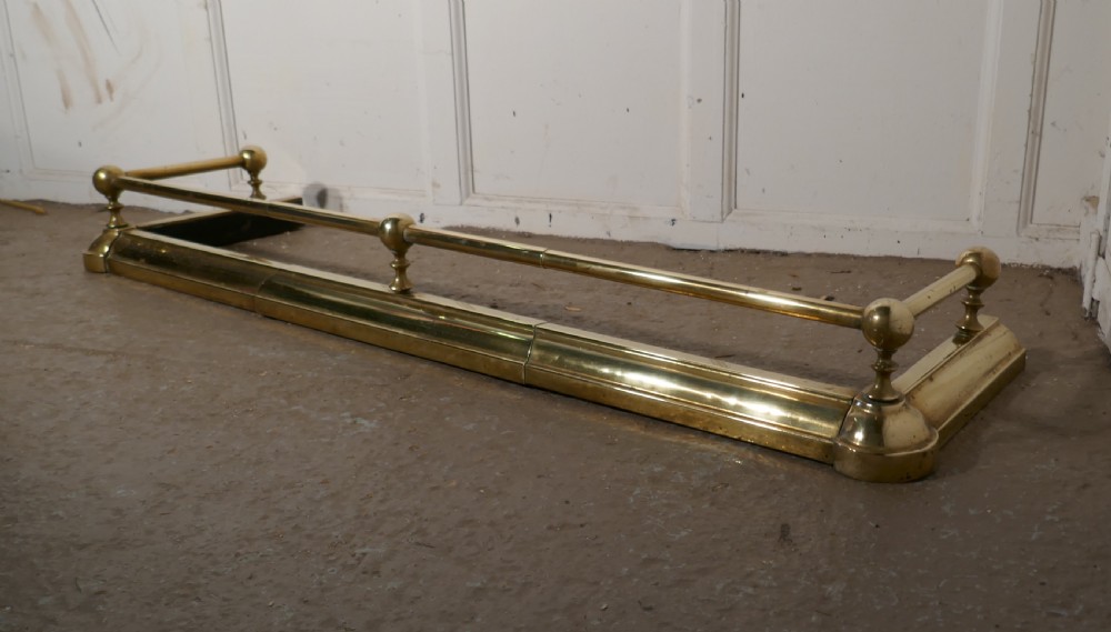 large 19th century brass fender