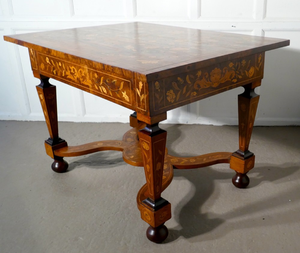 early 19th century dutch marquetry inlaid walnut centre table