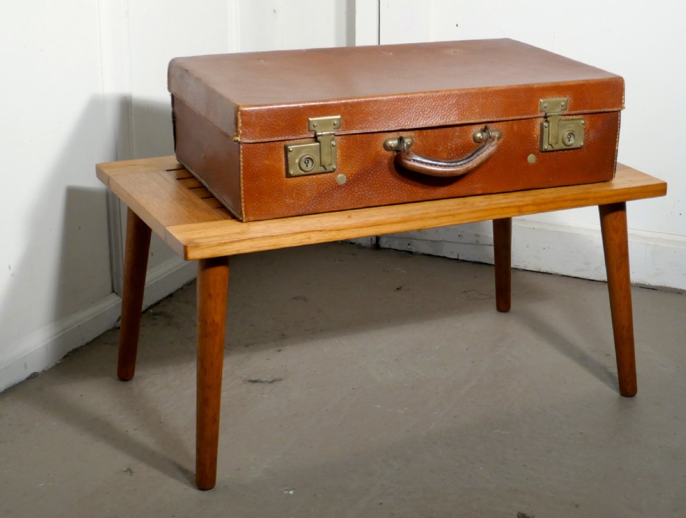 a sturdy 1960s retro teak luggage rack suitcase stand by jonelle