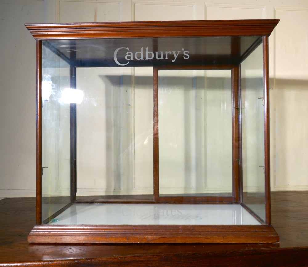 edwardian cadburys counter top sweet shop display cabinet