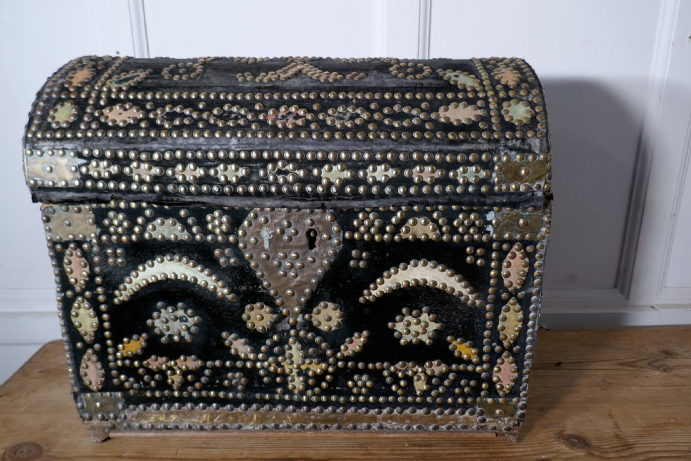 19th century brass studded treasure chest