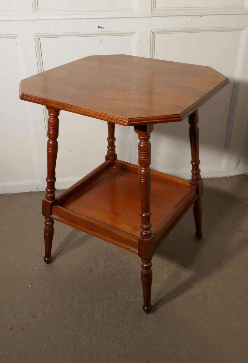 an edwardian blonde mahogany etagere or occasional table