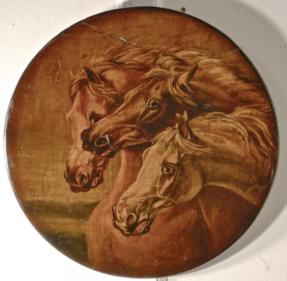 attributed to edwin landseer rare oil painting on slate fearful horses
