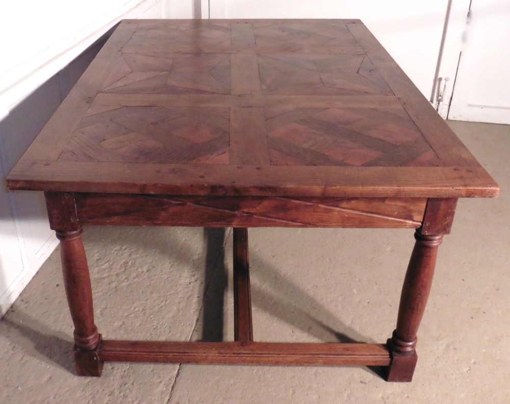 a french fruitwood parquetry table