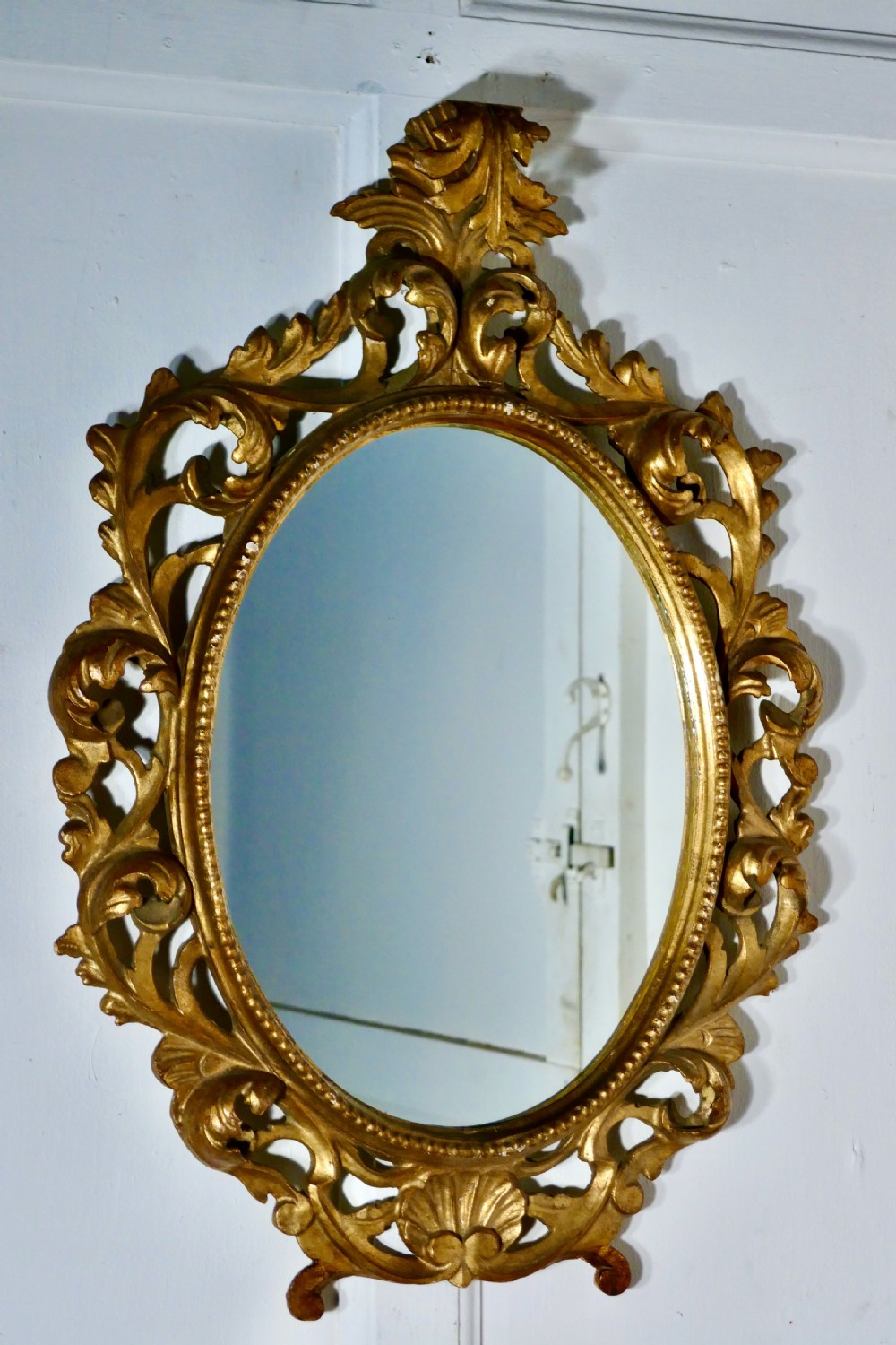 19th century french rococo gilt wall mirror