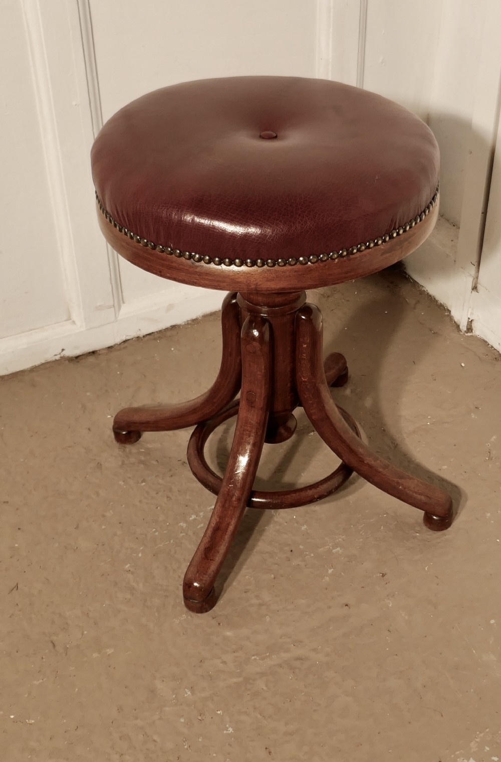 victorian bentwood swivel piano stool by thonet
