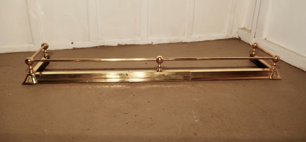 large victorian extending brass fender