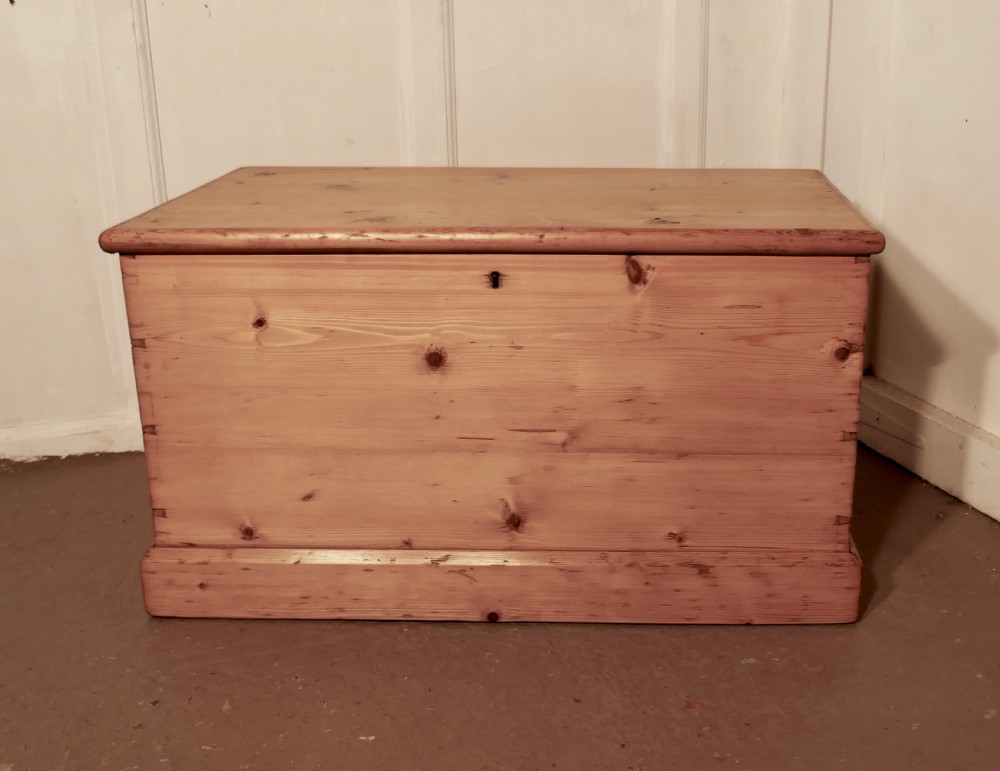 large victorian pine blanket box