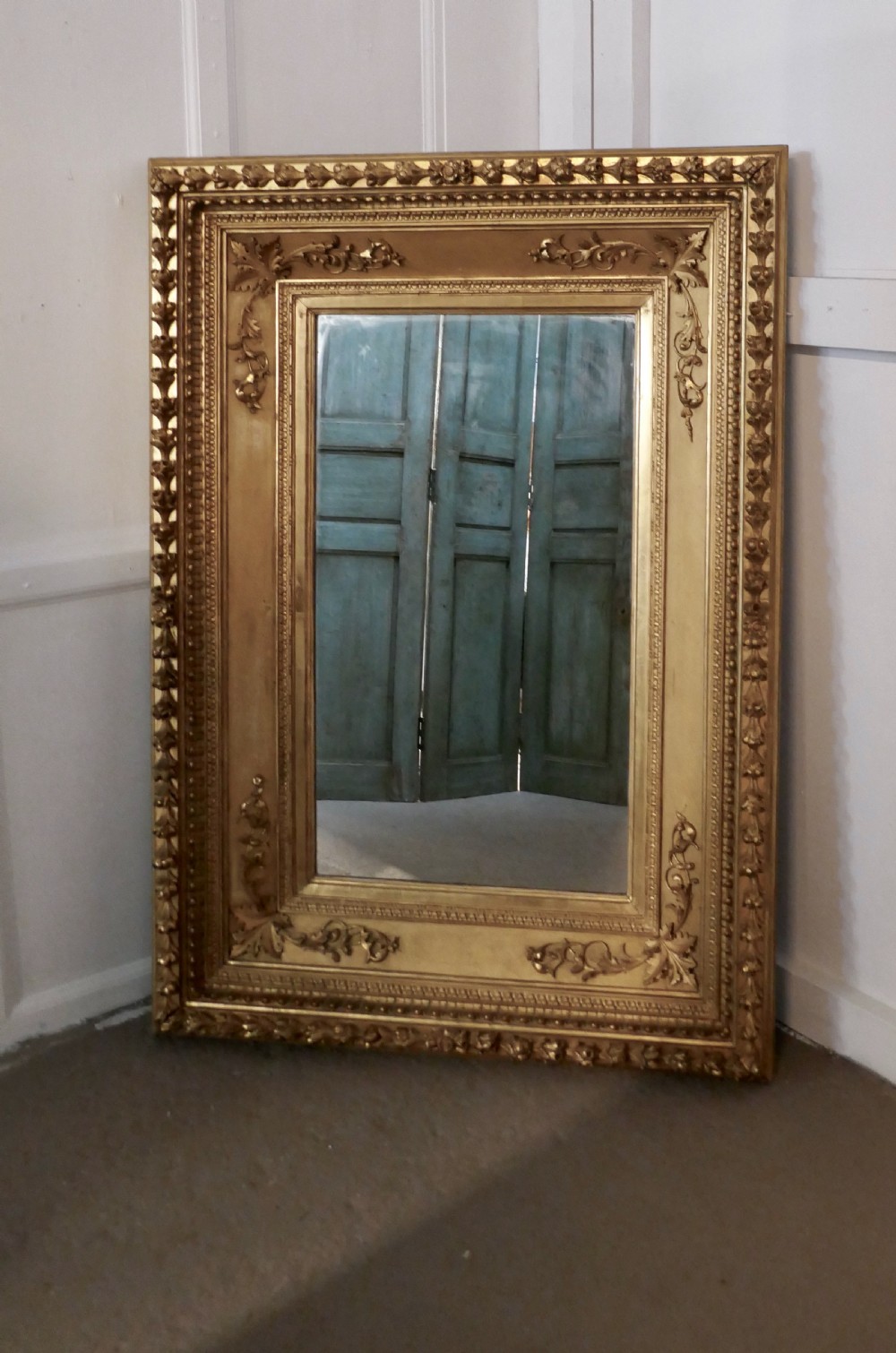 very large 19th century 3 dimensional french baroque gilt wall mirror
