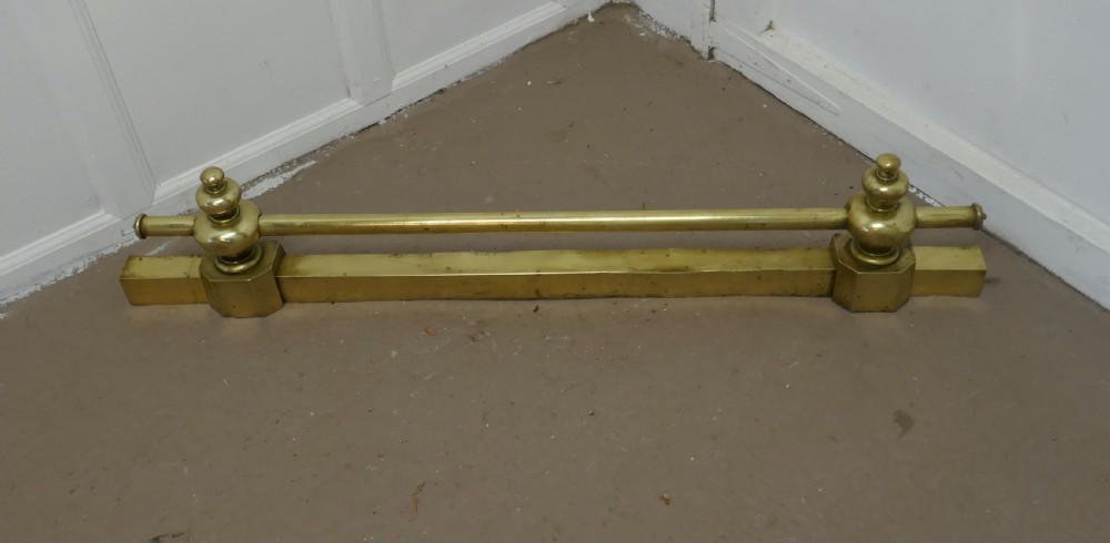 heavy victorian brass rail fender tool rest