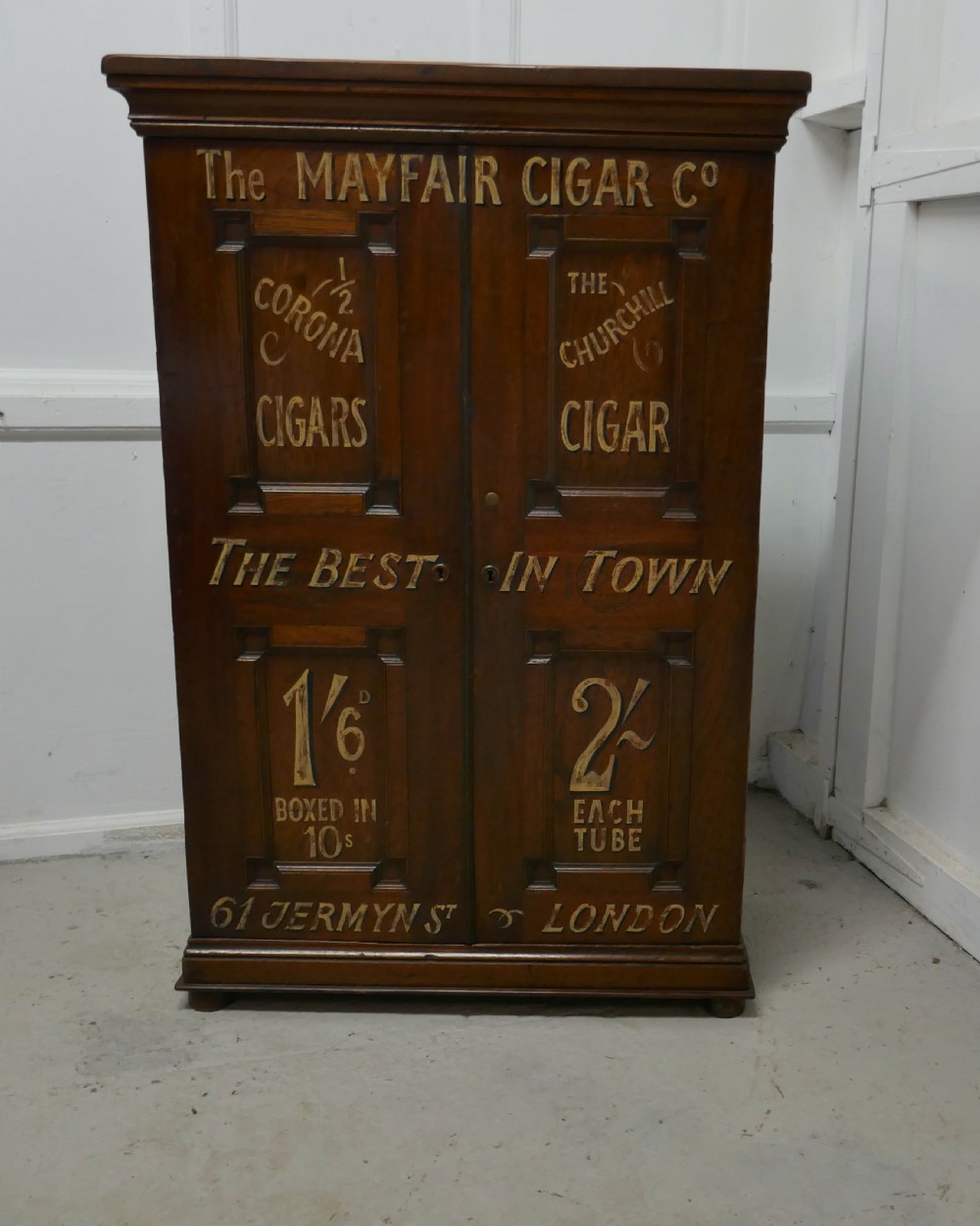 victorian humidor painted for cigar store display