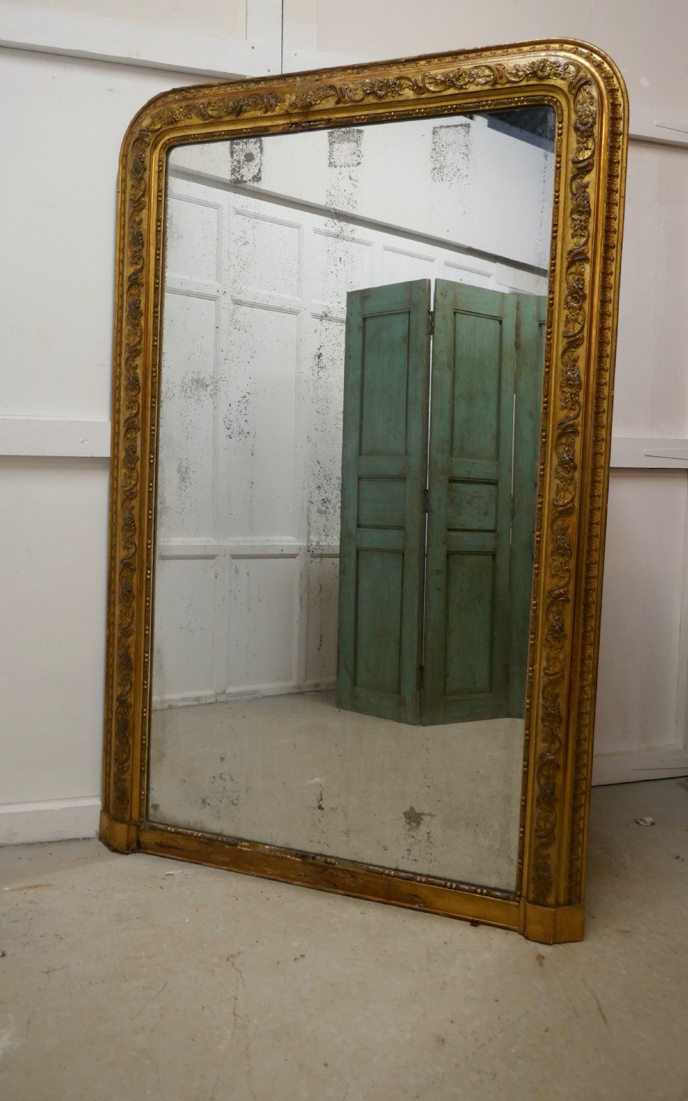 very large french 19th century louis philippe gold mirror