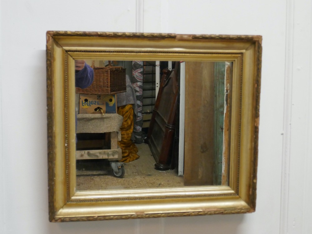 charming 19th century french rectangular gilt mirror