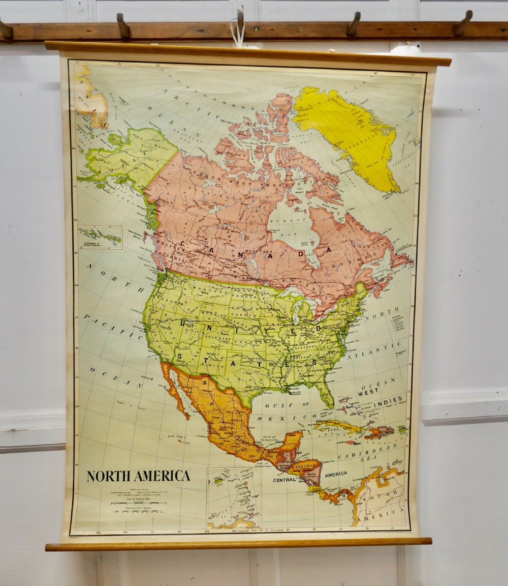 large university chart political map of north america by bacon
